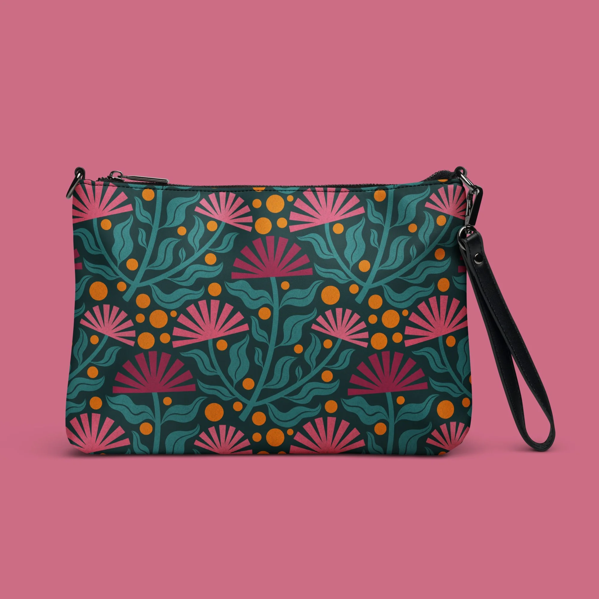 Blooming Harmony in Green Crossbody Bag — Astra de la Crème